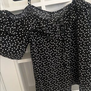 Black and White hearts Blouse